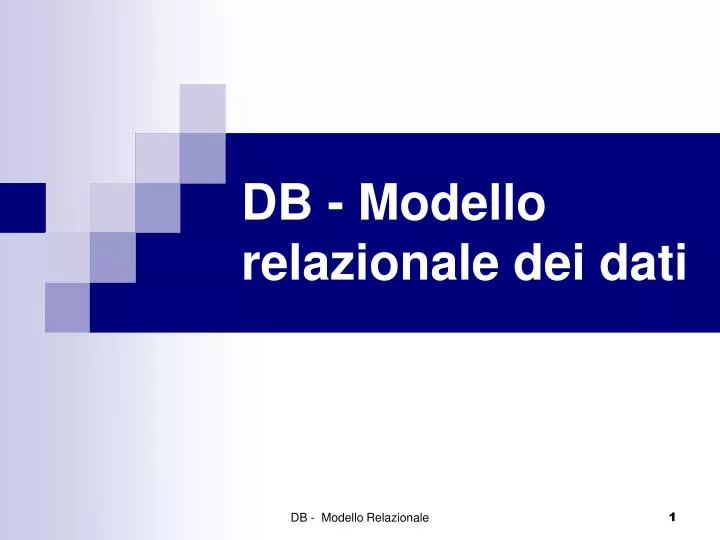 db modello relazionale dei dati