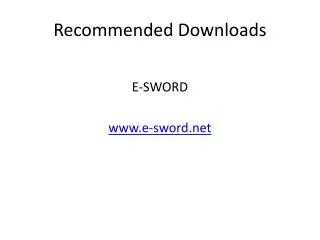 Recommended Downloads