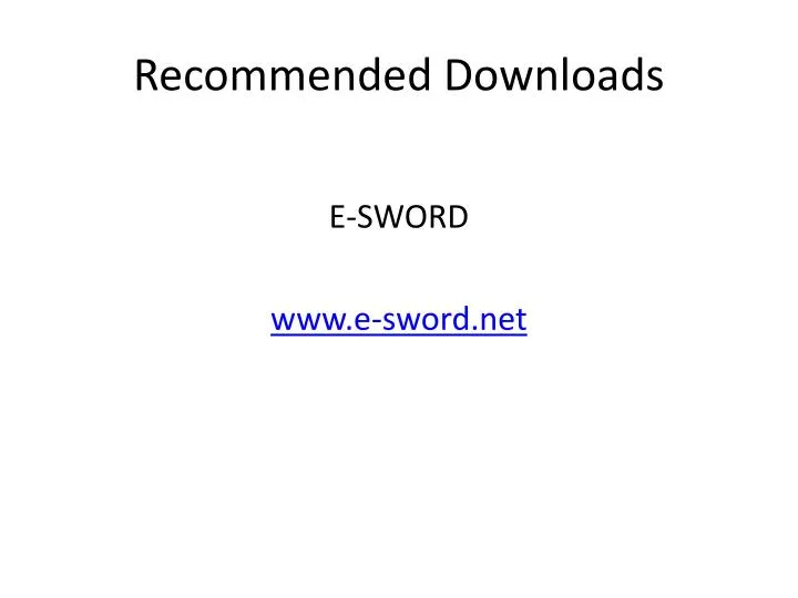 recommended downloads