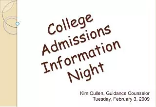 College Admissions Information Night