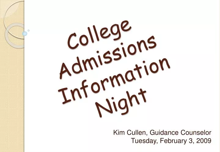college admissions information night