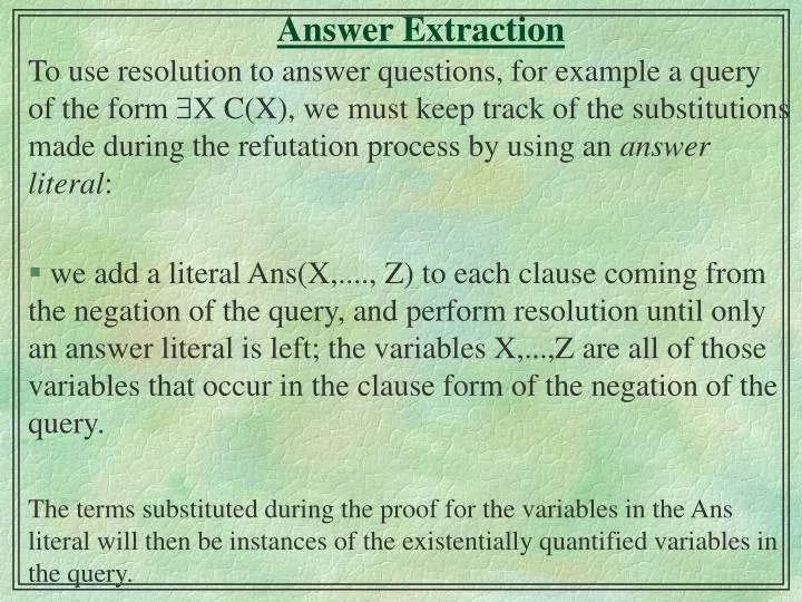 answer extraction
