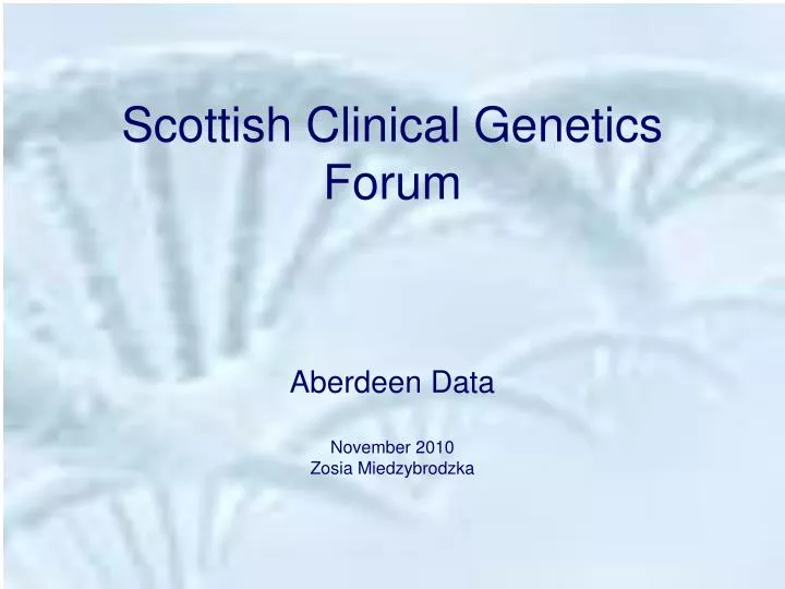 scottish clinical genetics forum