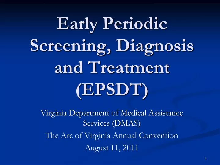 early periodic screening diagnosis and treatment epsdt