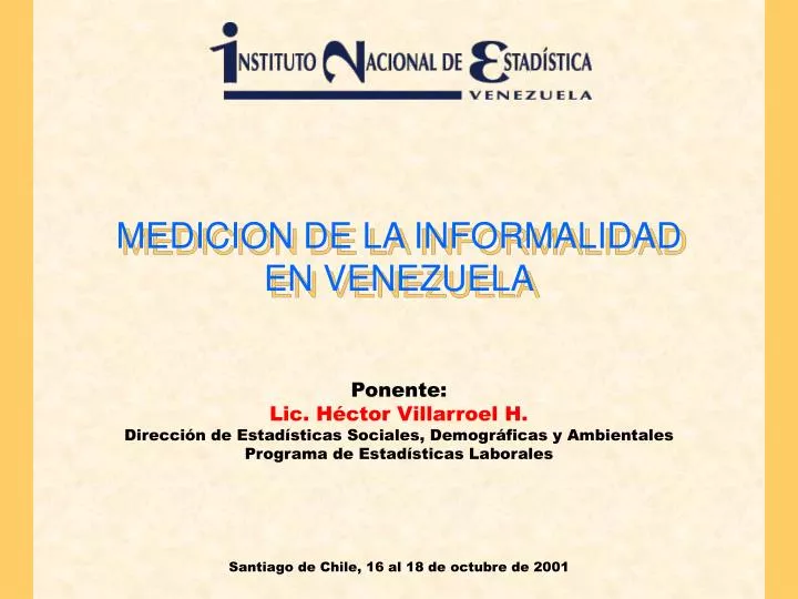 medicion de la informalidad en venezuela