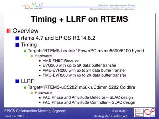 Timing + LLRF on RTEMS