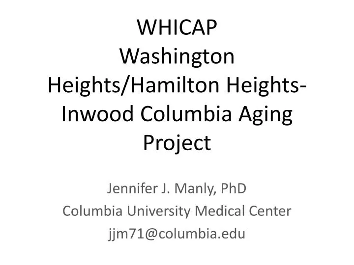 whicap washington heights hamilton heights inwood columbia aging project