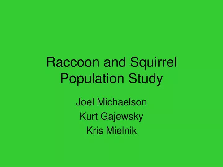 raccoon and squirrel population study