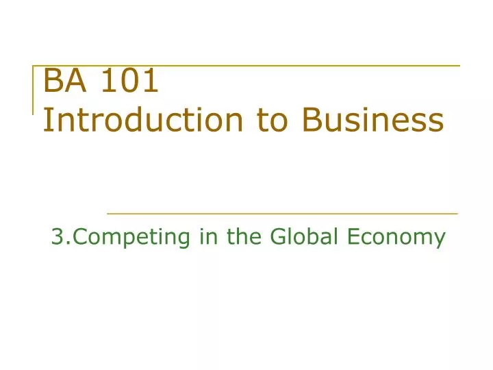 ba 101 introduction to business
