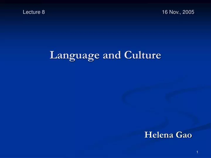 language and culture