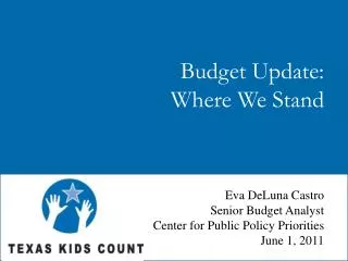 Budget Update: Where We Stand