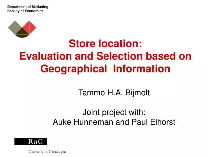 store location evaluation and selection based on geographical information