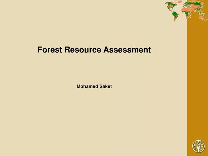 forest resource assessment mohamed saket