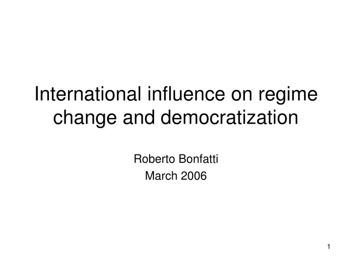international influence on regime change and democratization