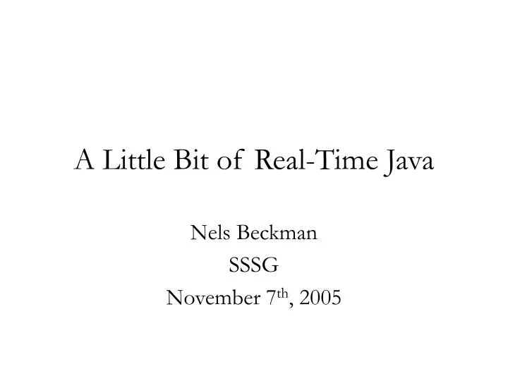 a little bit of real time java