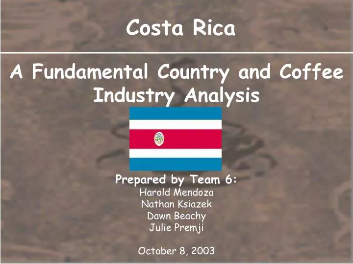 a fundamental country and coffee industry analysis