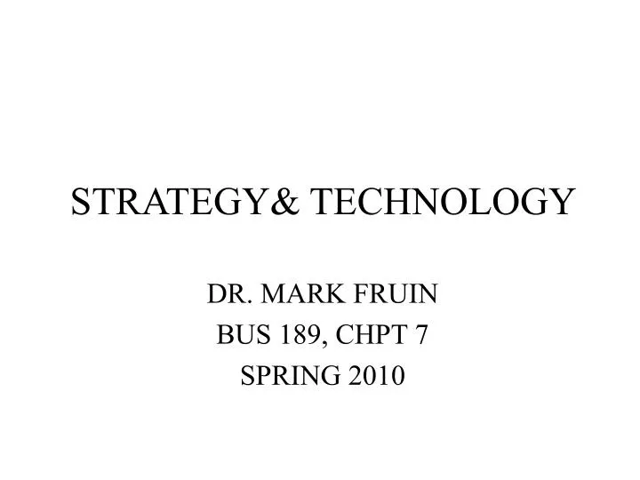 strategy technology