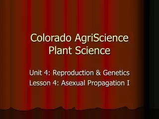 Colorado AgriScience Plant Science