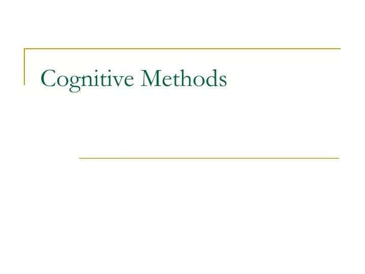 cognitive methods