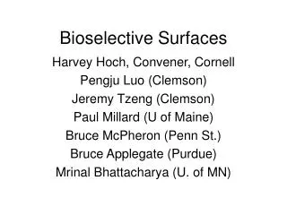Bioselective Surfaces