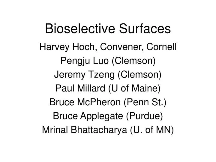 bioselective surfaces