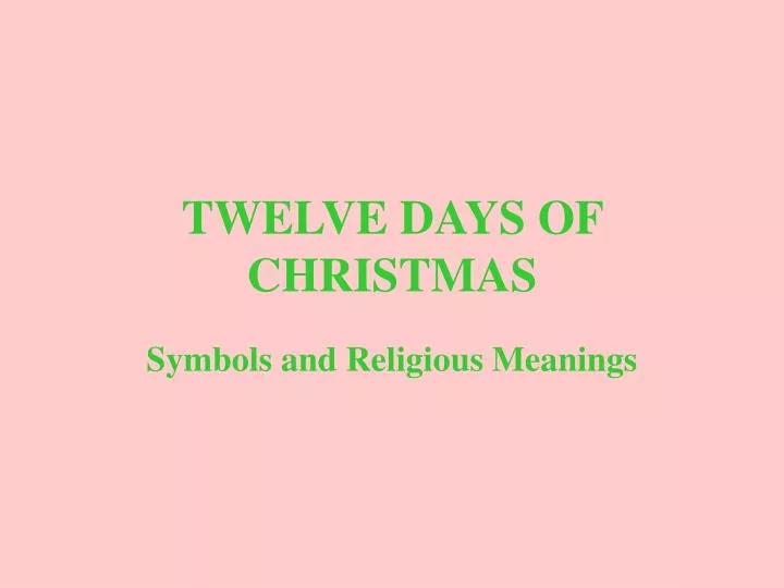twelve days of christmas