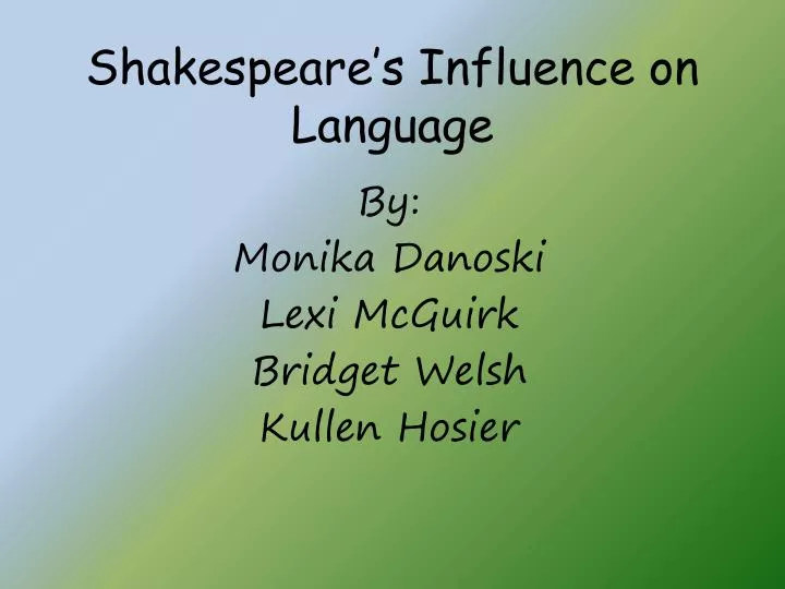 shakespeare s influence on language