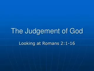 The Judgement of God