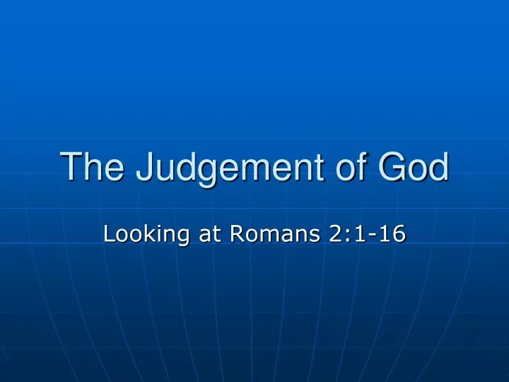 the judgement of god