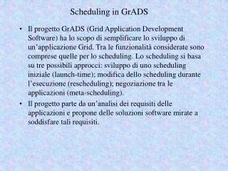 Scheduling in GrADS