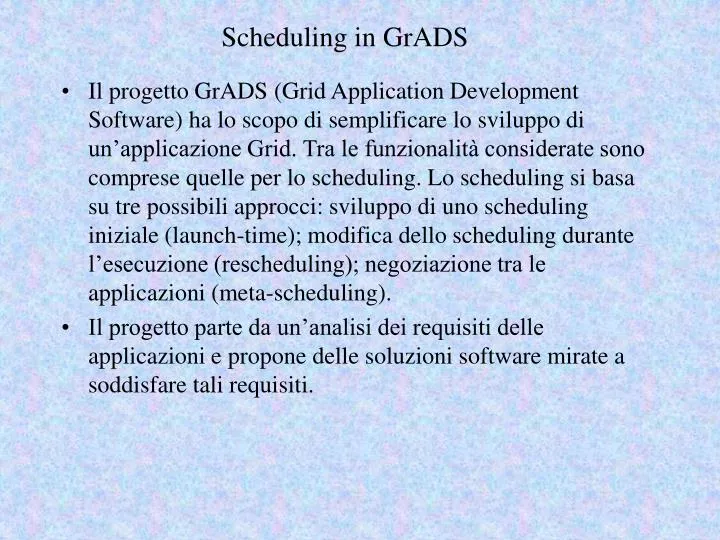 scheduling in grads