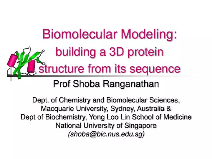 biomolecular modeling building a 3d protein structure from its sequence