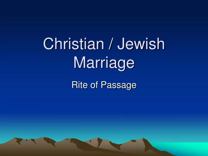 christian jewish marriage