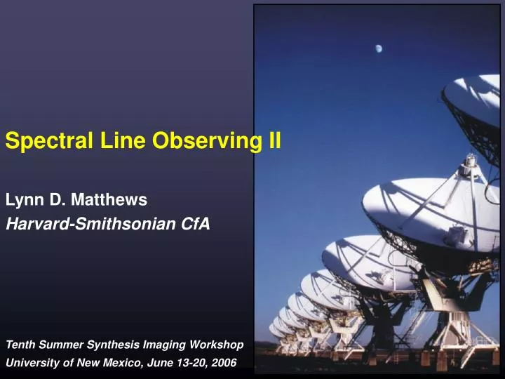 spectral line observing ii