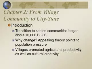 Chapter 2: From Village Community to City-State