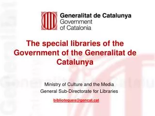 The special libraries of the Government of the Generalitat de Catalunya