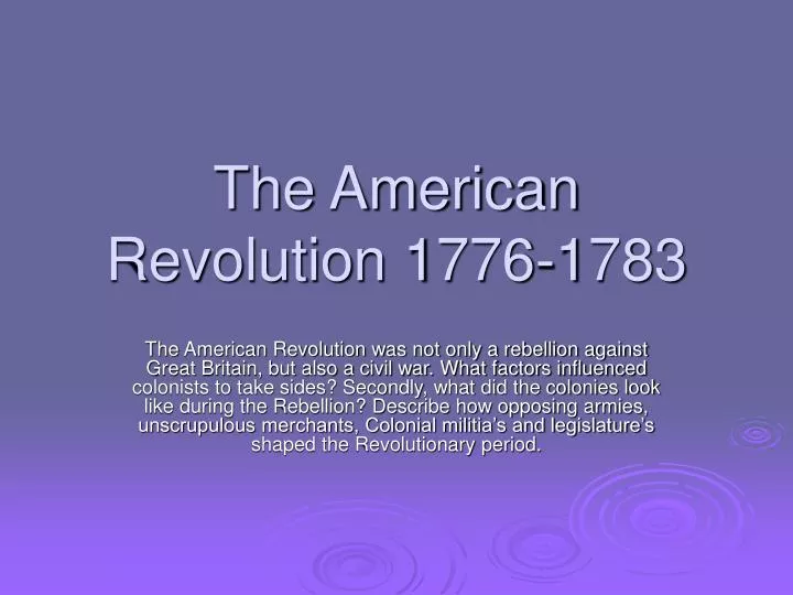 the american revolution 1776 1783
