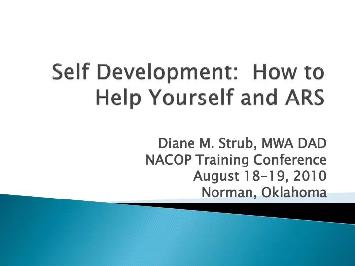 self development how to help yourself and ars