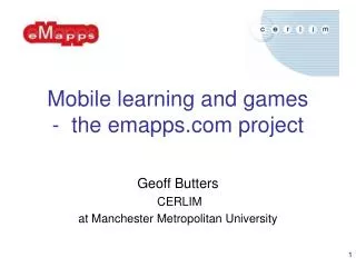 Mobile learning and games - the emapps.com project