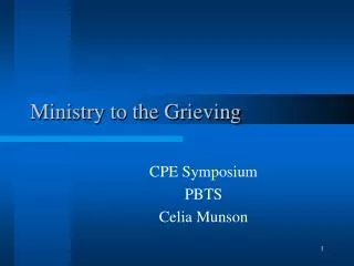 Ministry to the Grieving