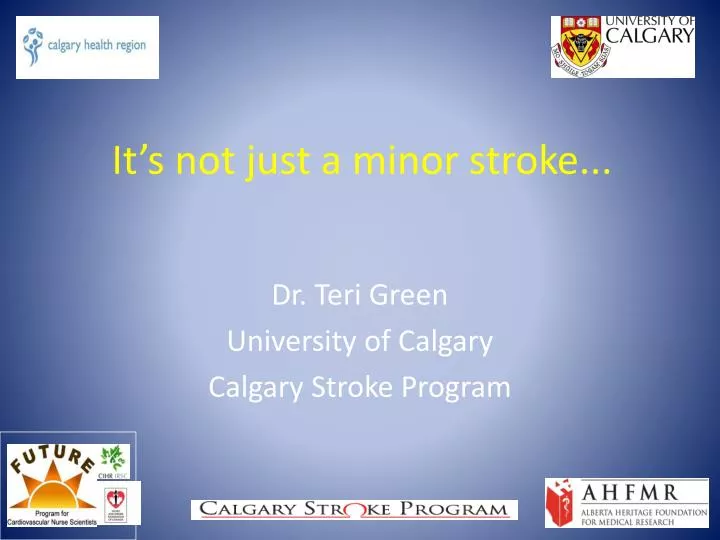it s not just a minor stroke