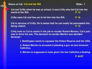 Cal and the IRA