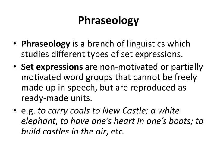 phraseology