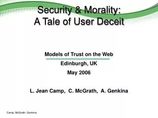 Security &amp; Morality: A Tale of User Deceit