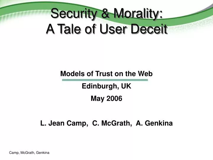 security morality a tale of user deceit