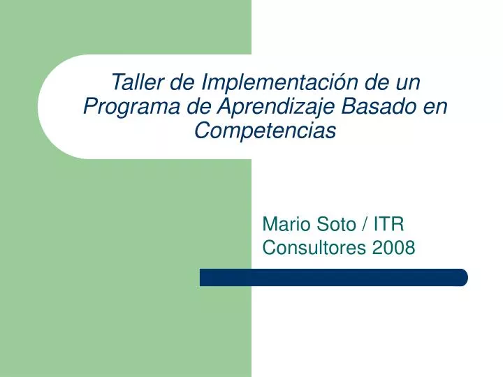 taller de implementaci n de un programa de aprendizaje basado en competencias