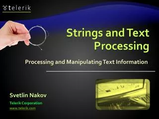 Strings and Text Processing
