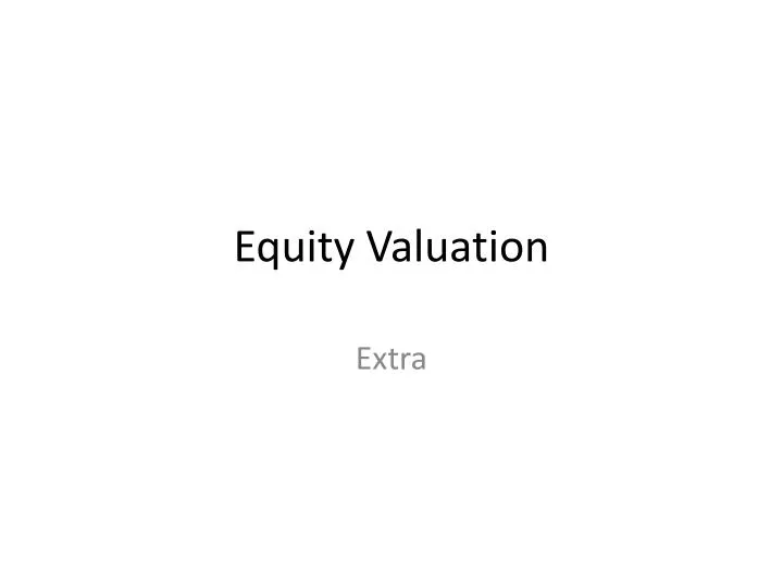 equity valuation