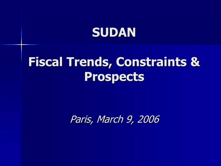 sudan fiscal trends constraints prospects paris march 9 2006