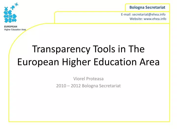 transparency tools in the european higher education area